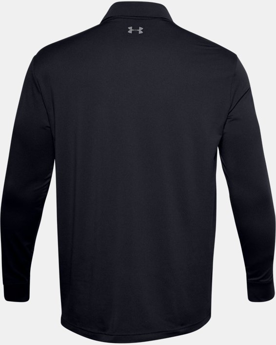 Men's UA Performance Textured Long Sleeve Polo, Black, pdpMainDesktop image number 6